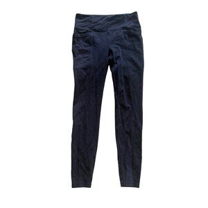 Athleta Womens Navy Blue High-Waisted Leggings With Back Pockets Size M